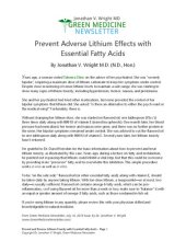 book Prevent adverse Lithium effects with Flax seed oil and Fish oil