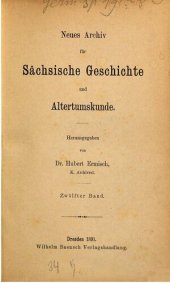 book Neues Archiv für Sächsische Geschichte und Altertumskunde