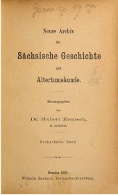 book Neues Archiv für Sächsische Geschichte und Altertumskunde