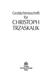 book Gedächtnisschrift für Christoph Trzaskalik