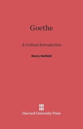 book Goethe: A Critical Introduction