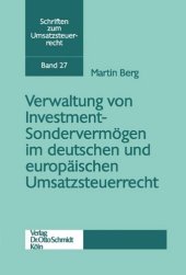 book Verwaltung von Investment-Sondervermögen im deutschen und europäischen Umsatzsteuerrecht