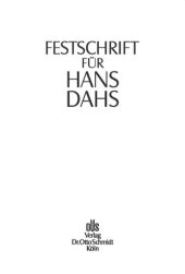 book Festschrift für Hans Dahs