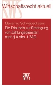 book Die Erlaubnis zur Erbringung von Zahlungsdiensten