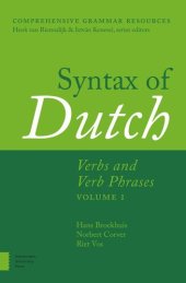 book Syntax of Dutch: Verbs and Verb Phrases. Volume 1