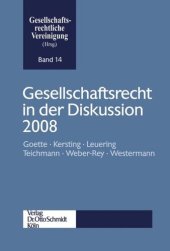 book Gesellschaftsrecht in der Diskussion 2008