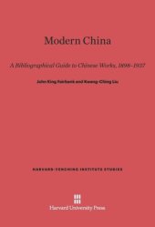 book Modern China: A Bibliographical Guide to Chinese Works, 1898–1937