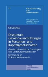 book Disquotale Gewinnausschüttungen in Personen- und Kapitalgesellschaften