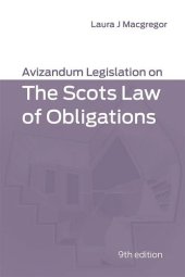 book Avizandum Legislation on the Scots Law of Obligations