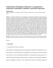 book Transformative Technologies in Education: A Comprehensive Exploration of Quantitative, Qualitative, and Hybrid Approaches