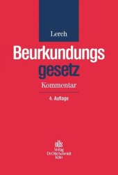 book Beurkundungsgesetz: Kommentar