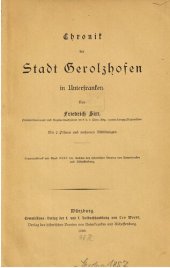 book Chronik der Stadt Gerolzhofen in Unterfranken