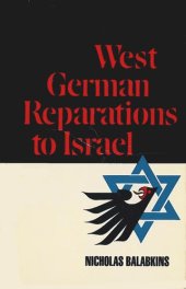 book West German Reparations to Israel