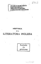 book Historia de la Literatura Inglesa — Los Orígenes