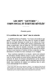 book Les sept ''lectures'' : corps social et ecriture revelee (premiere partie)