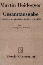 book Vorträge und Aufsätze (1936-1953)