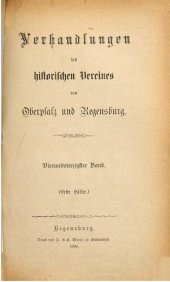 book Verhandlungen des Historischen Vereins für Oberpfalz und Regensburg