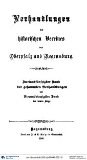 book Verhandlungen des Historischen Vereins für Oberpfalz und Regensburg