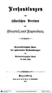 book Verhandlungen des Historischen Vereins für Oberpfalz und Regensburg