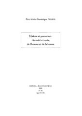 book Nature et personne, diversité et unité de l'homme et de la femme