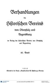 book Verhandlungen des Historischen Vereins für Oberpfalz und Regensburg