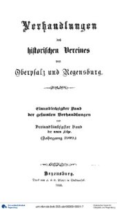 book Verhandlungen des Historischen Vereins für Oberpfalz und Regensburg