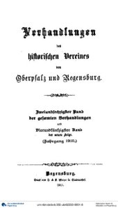 book Verhandlungen des Historischen Vereins für Oberpfalz und Regensburg