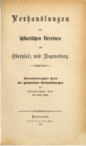 book Verhandlungen des Historischen Vereins für Oberpfalz und Regensburg