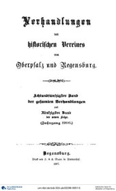 book Verhandlungen des Historischen Vereins für Oberpfalz und Regensburg