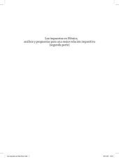 book Los impuestos en México, análisis y propuestas para una mejor relación impositiva (segunda parte)