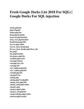 book Fresh Google Dorks List 2018 For SQLi | Google Dorks For SQL injection