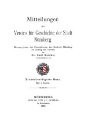 book Mitteilungen des Vereins für Geschichte der Stadt Nürnberg