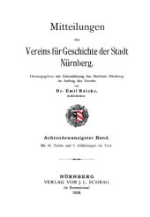 book Mitteilungen des Vereins für Geschichte der Stadt Nürnberg