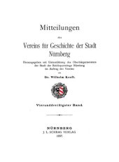 book Mitteilungen des Vereins für Geschichte der Stadt Nürnberg