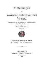 book Mitteilungen des Vereins für Geschichte der Stadt Nürnberg