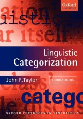 book Linguistic Categorization (Oxford Textbooks in Linguistics)