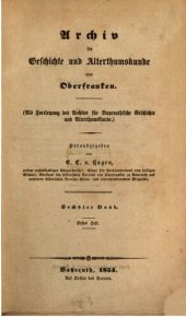 book Archiv für Geschichte und Altertumskunde von Oberfranken