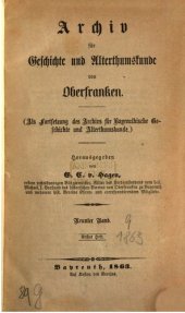 book Archiv für Geschichte und Altertumskunde von Oberfranken