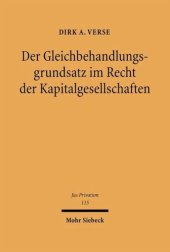 book Der Gleichbehandlungsgrundsatz im Recht der Kapitalgesellschaften