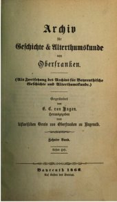 book Archiv für Geschichte und Altertumskunde von Oberfranken