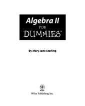 book Algebra II For Dummies