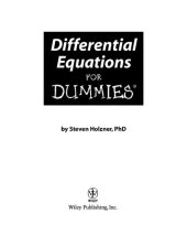 book Differential Equations For Dummies