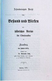 book Bericht über Bestand und Wirken des Historischen Vereins für Oberfranken zu Bamberg