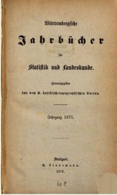 book Württembergische Jahrbücher für Statistik und Landeskunde