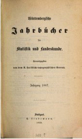 book Württembergische Jahrbücher für Statistik und Landeskunde