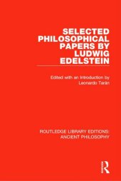 book Selected Philosophical Papers by Ludwig Edelstein (Routledge Library Editions: Ancient Philosophy)