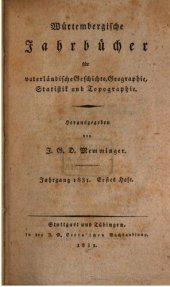 book Württembergische Jahrbücher für Vaterländische Geschichte, Geographie, Statistik und Topographie