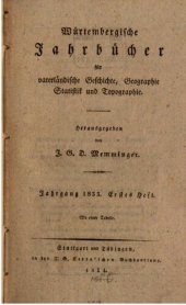 book Württembergische Jahrbücher für Vaterländische Geschichte, Geographie, Statistik und Topographie