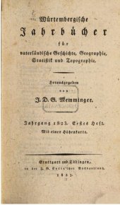 book Württembergische Jahrbücher für Vaterländische Geschichte, Geographie, Statistik und Topographie