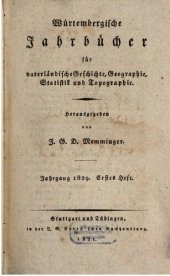 book Württembergische Jahrbücher für Vaterländische Geschichte, Geographie, Statistik und Topographie